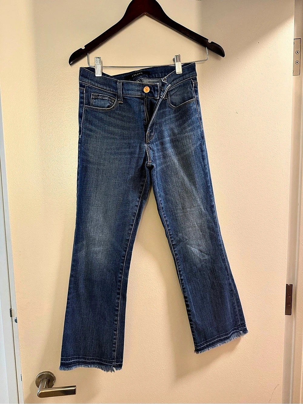 J Brand Le Crop Mini Boot Raw Hem Jeans Boot Cut Blue Jeans